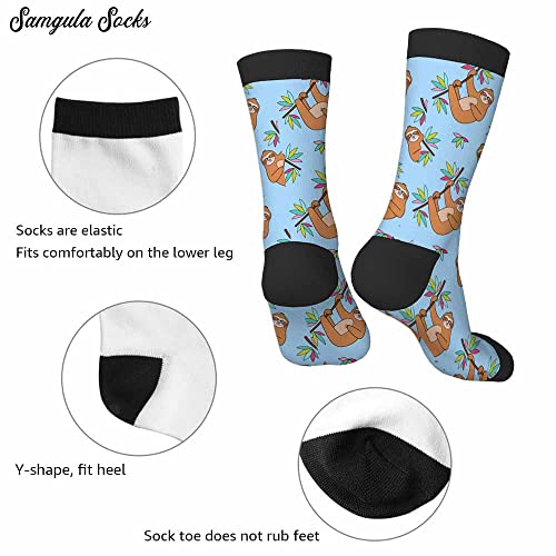 Image of Crew Socks for Woman Size 6-8 Tropical Wildlife Bright Teal Girls Socks