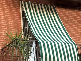 Foto di GEMITEX Tenda da sole RIGA VERDE, 150x290CM, COMPLETA DI OCCHIELLI E GANCI PER UNA SEMPLICE INSTALLAZIONE. PROTEGGE LA TUA CASA DAL SOLE E CREA ZONE OMBREGGIATE. Ideale in campagna, al mare, spiaggia