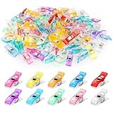 100 Pcs Sewing Clips for Fabric - RAINFLOW Little Plastic Clip Quilting Accessories and Supplies Notions Multi-Color Crafting Tools for Sewer Frabrics,Bags,Chips,Photos