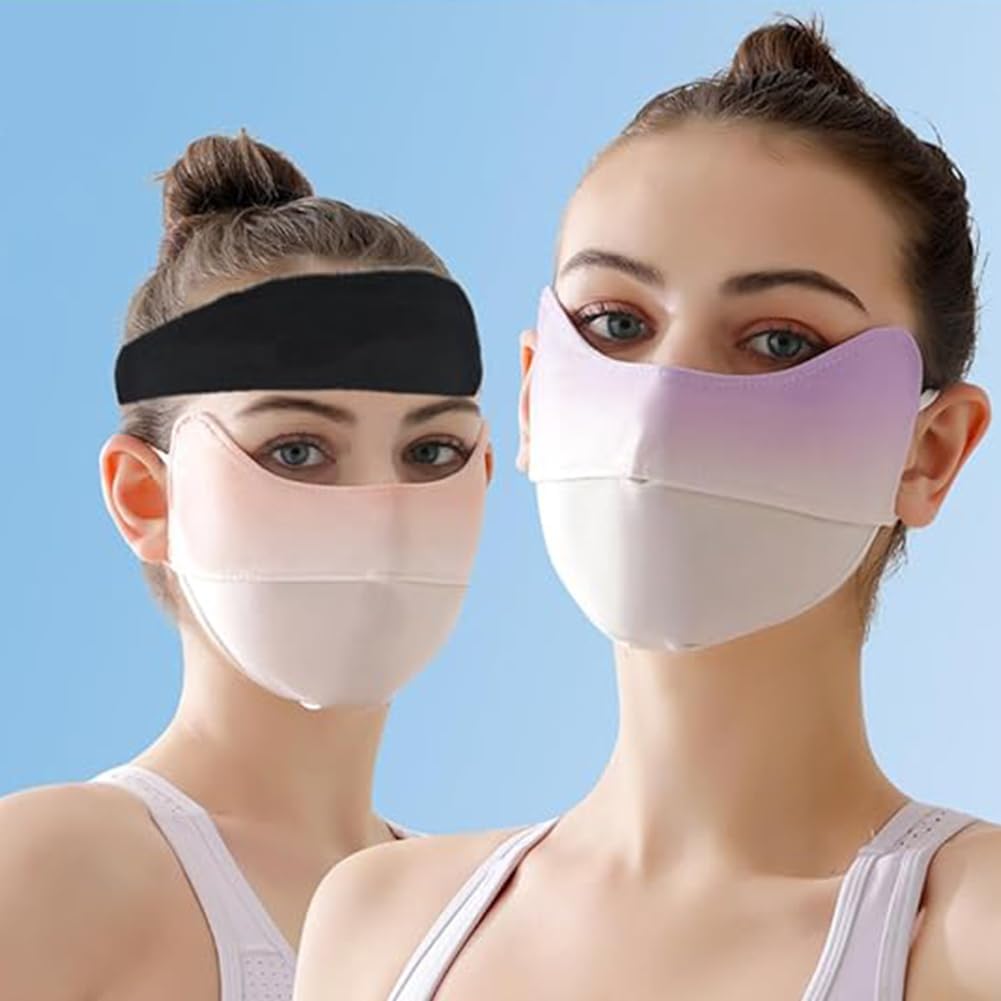 Mascarilla para Protección Solar, Protección UV Máscaras Faciales, Máscara de Protección Solar, Máscara Facial UV, Lavable, Reutilizable, Ejercicio, Transpirable, Protección Solar, Púrpura