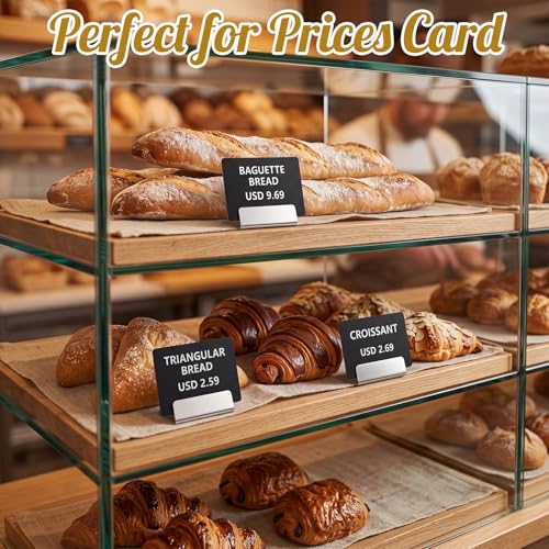 Image of 30 Pcs Table Number Holders Silver Glossy Finish | Metal Place Card Stands for Weddings Parties, Display Price Tags Food Signs, Restaurants Events, 1.6 inchx0.5 inchx0.6 inch