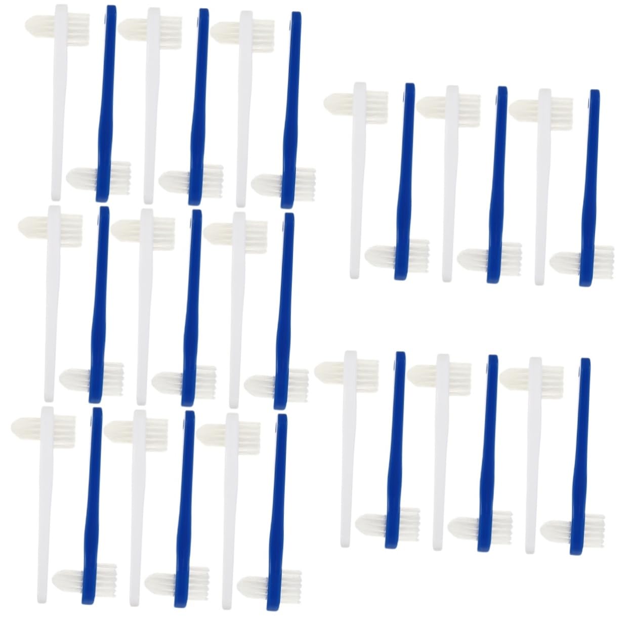 Anneome 30 Pz finto spazzolino a doppia testa 2 spazzolini a setole detergente creativo per denti finti mini viaggio spazzolino denti spazzolino portatile dentiera detergente per protesi