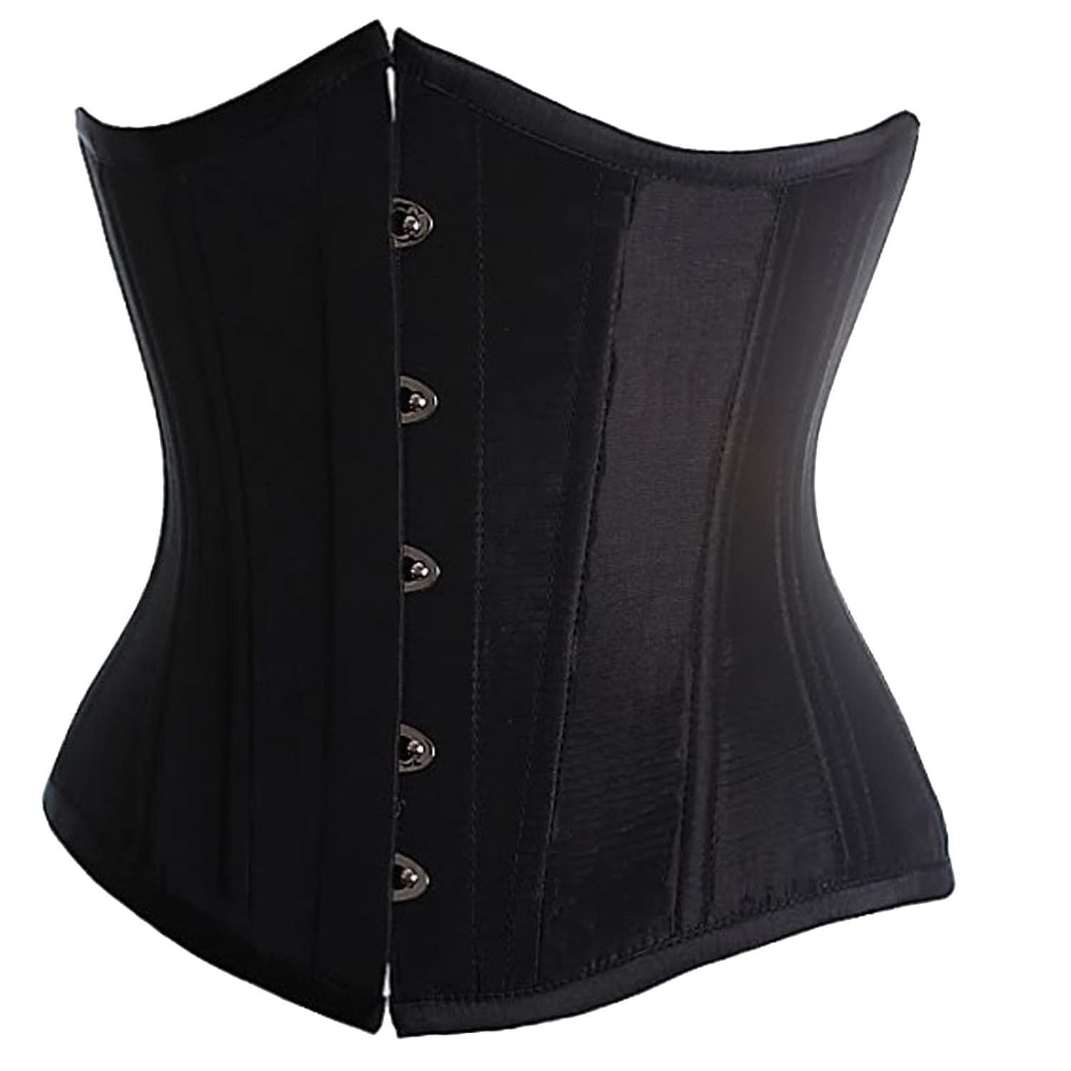 Womens Satin Underbust Corset Bustier Waist Training Cincher Lace Up Boned Corsets Bodyshaper Shapewear Lingerie
