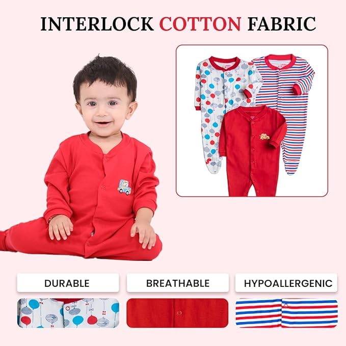 Image of Baby Story 100% Cotton Rompers /Sleepsuits /Jumpsuit /Night Suits for Baby Boys & Girls, Infants, New Borns