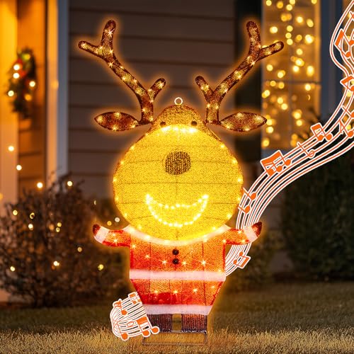 DELICHTER Beleuchtet Rentier Aussen mit 146 Warmweißen LEDs Stehende...