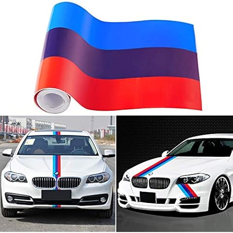 All-Pie 3 M/ 9.85 FT 3-Color Stripe Car Decal for Hood Front/Rear Bumpers Body Side Roof Trunk,Decoration Film Sticker for BMW Cover