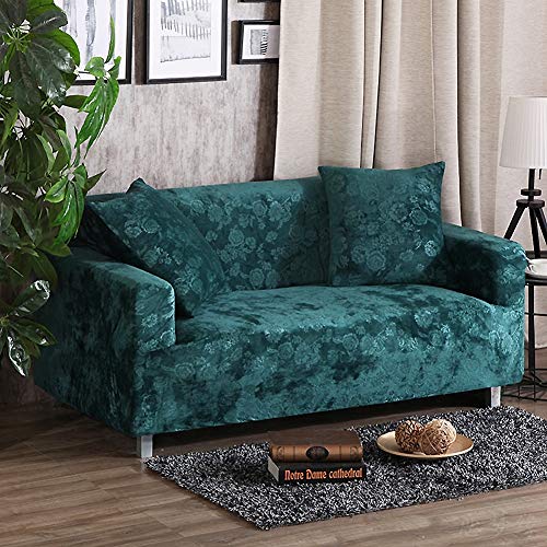Sandm Elasticity Non-Slip Sofa Cover With Cushion Covers, Plush Furniture Protector Sofa Slipcover Dog Sofa Cover Vintage Leather Sofa Cover-Green Sofa #TOP7