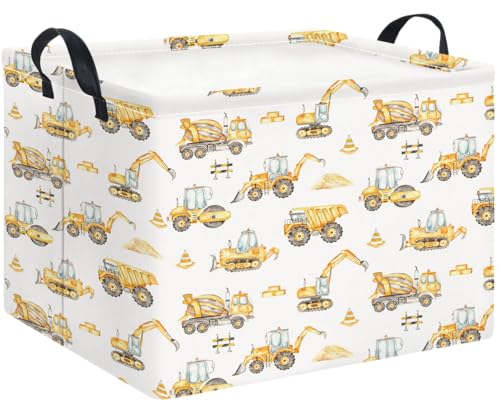Image of Rectangle Storage Basket,Collapsible Storage Bin,Books Box(Engineering Vehicle)