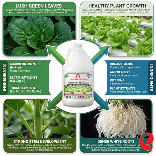 Image of Erwon Liquid Fertiliser for Hydroponic Plants I Essential All Nutrients for Overall Growth | For Leafy Greens, Herbs, Vegetables & Flowers I 1000 ml