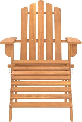 Miniatura 4 de Silla Adirondack plegable de madera maciza de acacia, cómoda silla de exterior para césped, balcón, junto a la piscina, plegable y resistente a la