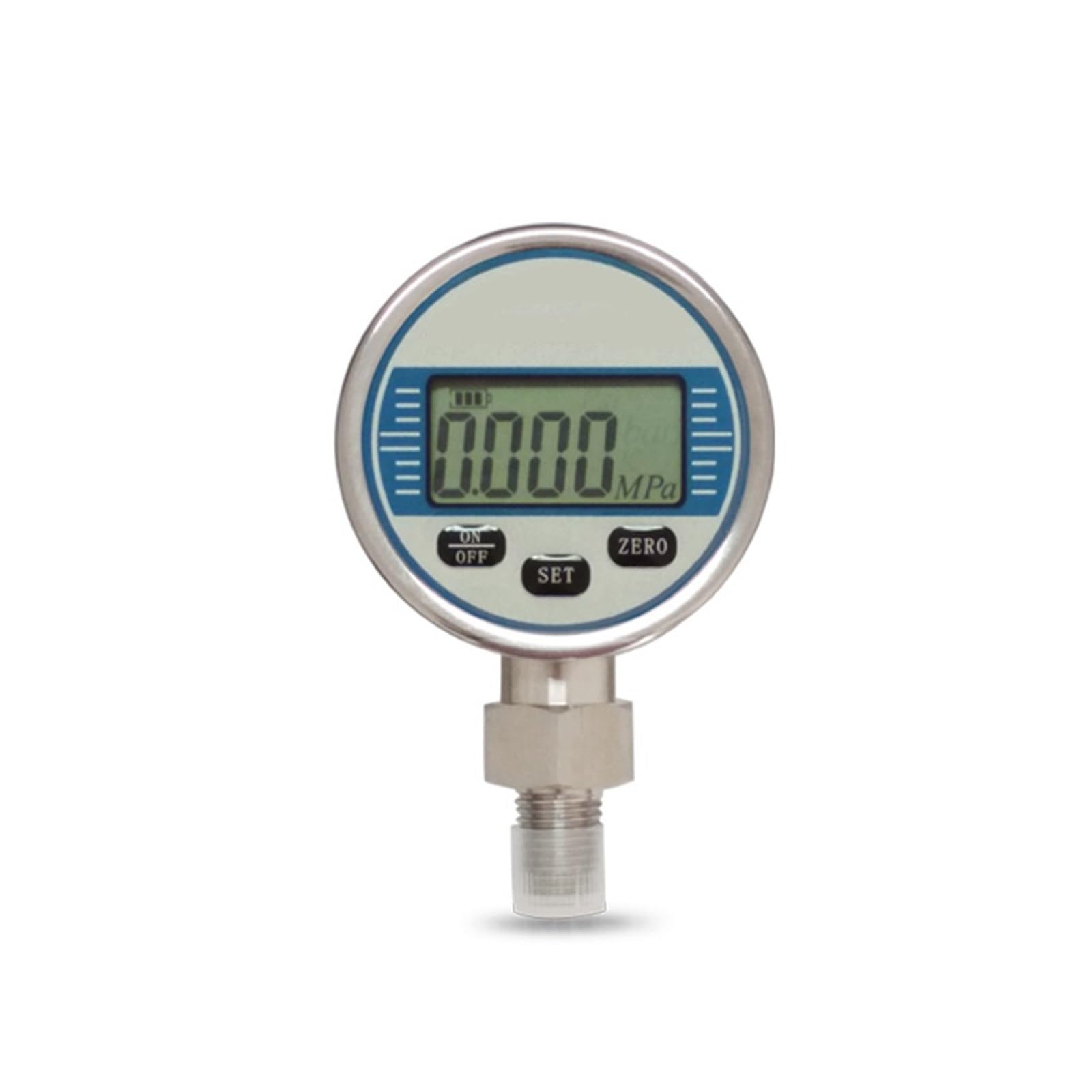 VCHICS Manómetro De Presión Hidráulica Digital For Agua, Aceite, Gas, Aire, Acero Inoxidable 304, Manómetro De Combustible Líquido Radial De 60mm, 60Mpa, 1000Psi, Kpa(M20-1.5,-60KPa-60KPa)