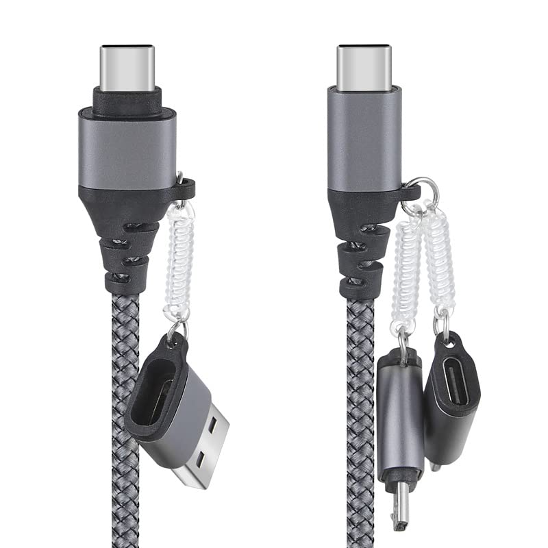 Wiresto 6-in-1 USB Cable with USB-A, USB-C, 8-Pin, and Micro USB adapters