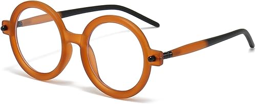 JOVAKIT Gafas de luz azul redondas retro para mujeres y hombres, moda de los años 90, gafas de marco redondo estilo gafas de computadora