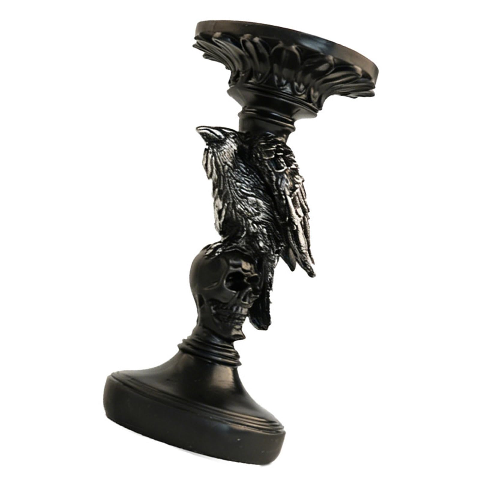 alloneslife Pillar Holder Halloween Candleholder Resin Pedestal Tabletop Decor, Sculpted Stand for Mantel Display and Party Centerpiece Pillar Holders Resin Halloween Holder Tabletop Decor Mantel