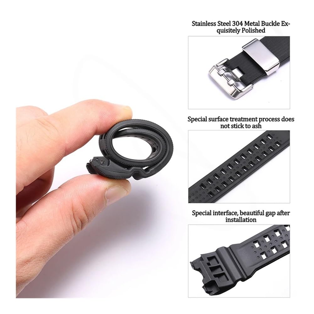 Męska klamra ze stali nierdzewnej z żywicy WatchBand pasuje do Casio g-shock GWG-1000