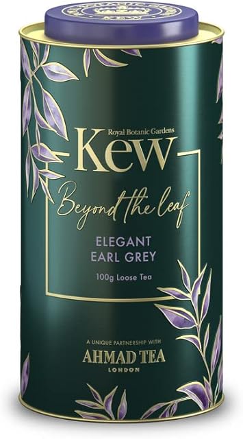 Ahmad Tea & KEW Gardens Elegant Earl Grey Caddy | Black Tea - 100g Loose Leaf Tea