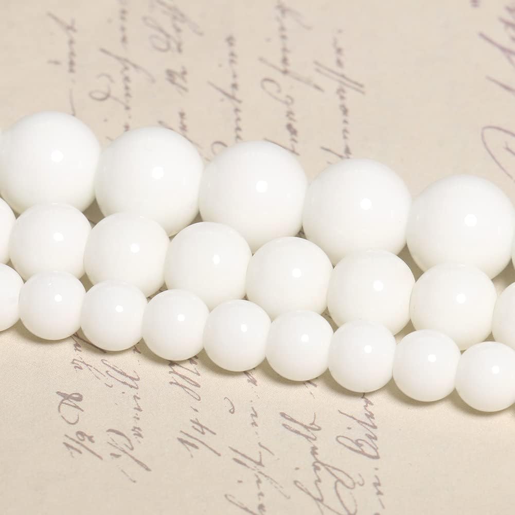 Yochus 8mm Natural Stone Beads for Jewelry DIY Making Bulk,Natural Tridacna Stone Round Loose Beads,Bracelet Making Tridacna Stone 8mm