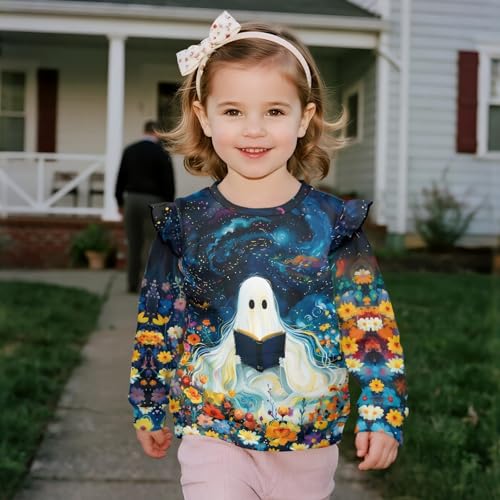 Toddler Girls Sweatshirt Ruffle Long Sleeve Pullover 1/8 Years Tops4