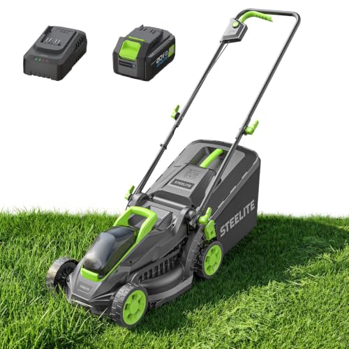 STEELITE 20V 13-Inch Cordless Electric Lawn Mower