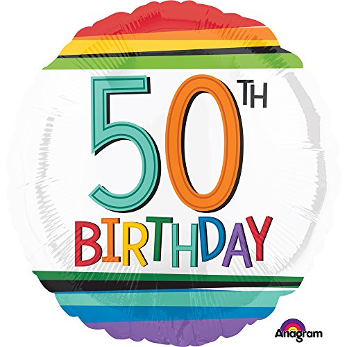 Rainbow Birthday 50 kit de décoration anniversaire multicolore et accessoires de fête design