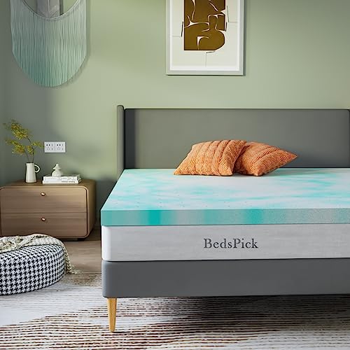 BedsPick Memory Foam Mattress Topper Twin XL 3 Inch Gel Infused Soft Single XL Foam Mattress Pad College Dorm Extra Long XL Twin Bed Topper