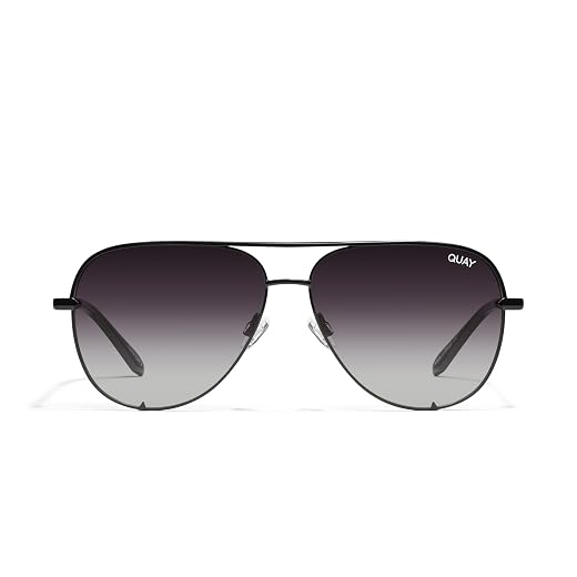 Quay - Óculos de sol para homens e mulheres, lentes aviador com proteção UV, óculos de sol grandes (chave alta)