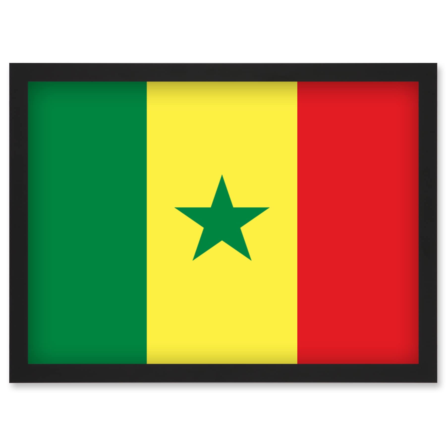 Artery8 Senegal National Flag Patriotic Vexillology World Flags Country Region Poster Artwork Framed Wall Art Print A4