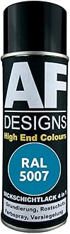 Alex Flittner Designs Rust Protection Paint 4-in-1 RAL 5007 Brilliant Blue Metal Protective Paint Spray Rust Protection Paint Spray Can
