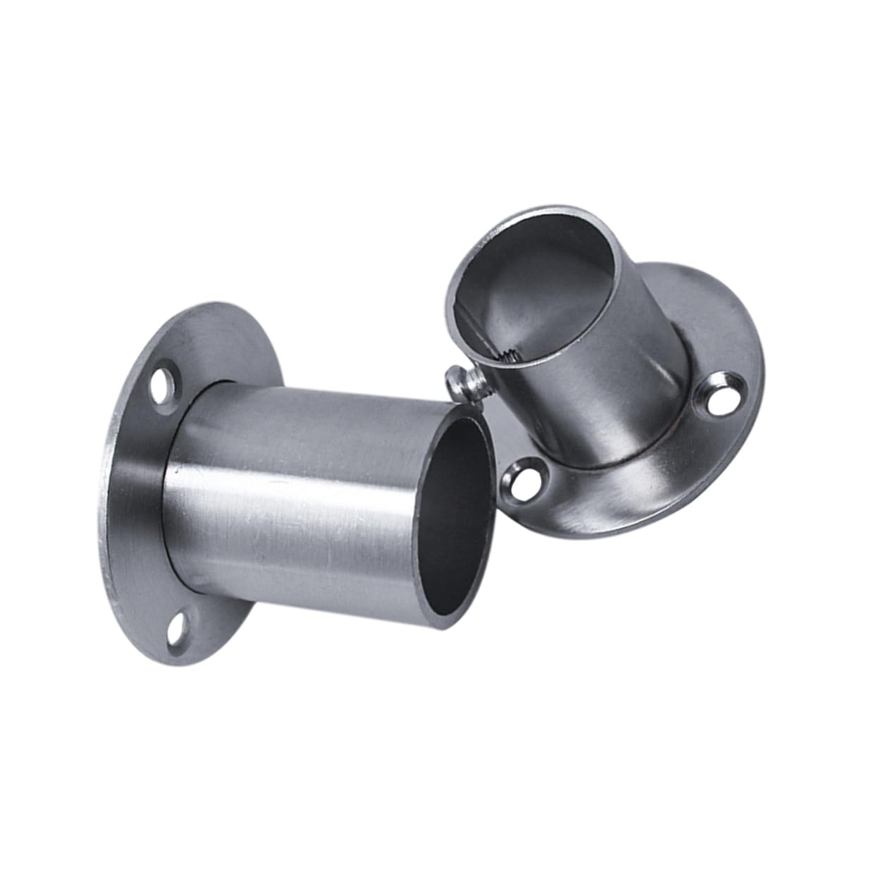 Ciieeo 2pcs Round Hanging Rod Holder Cast Clothes Rod Bracket for Wardrobe Tube Includes Mounting Elegant Finish for Use