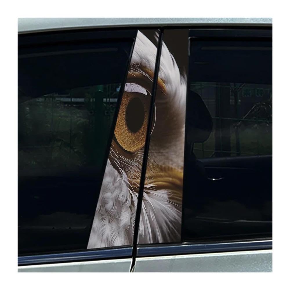 Body Parts 2PCS Soaring Bald Eagle Car B-Pillar Stickers Car Center Column Waterproof Decals(Type A)