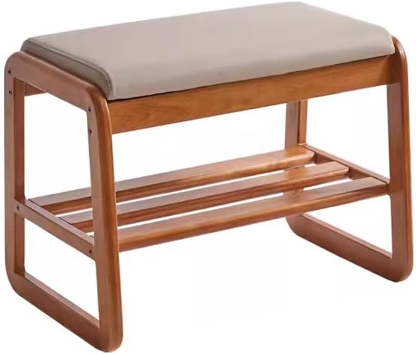 Tabouret à langer en bois et banc de rangement avec étagère à chaussures pour entrée