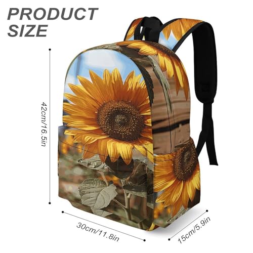 Farm Sunflower Printed Backpack Water-Resistant Pack Stylish Bag Lightweight Travel Backpack3