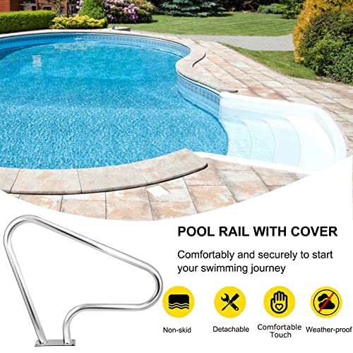 Baranda para piscina de acero inoxidable 39x32 pulg miniatura 3