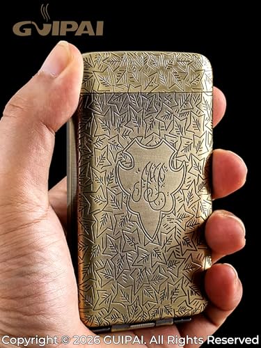 Image of GUIPAI Metal Cigarette Case | Smart Internal Divider | Retro and Stylish | Pocket size | Gift Pouch Included | Unisex |