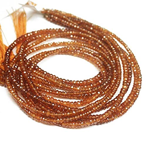 Grenat mandarin naturel 3mm en fil de perles rondelles pour joaillerie DIY