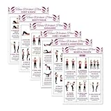 Holdes Póster de entrenamiento para fitness en casa, 6 unidades, instrucciones de entrenamiento, estiramiento y activación muscular, diagrama de ejercicios para residencia universitaria, oficina