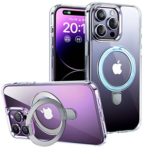 VANMASS Latest Upgraded for iPhone 14 Pro Max Case MagSafe with Magnetic Stand, Anti Yellow, Compatible with MagSafe & Drop Protection, Slim Phone Case Shockproof for iPhone 14 Pro Max 6.7 Inch Clear