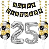 ★ 25. Geburtstag Dekoration Ballon gesetzt: enthalten 1 Silber 40 Zoll Digital 