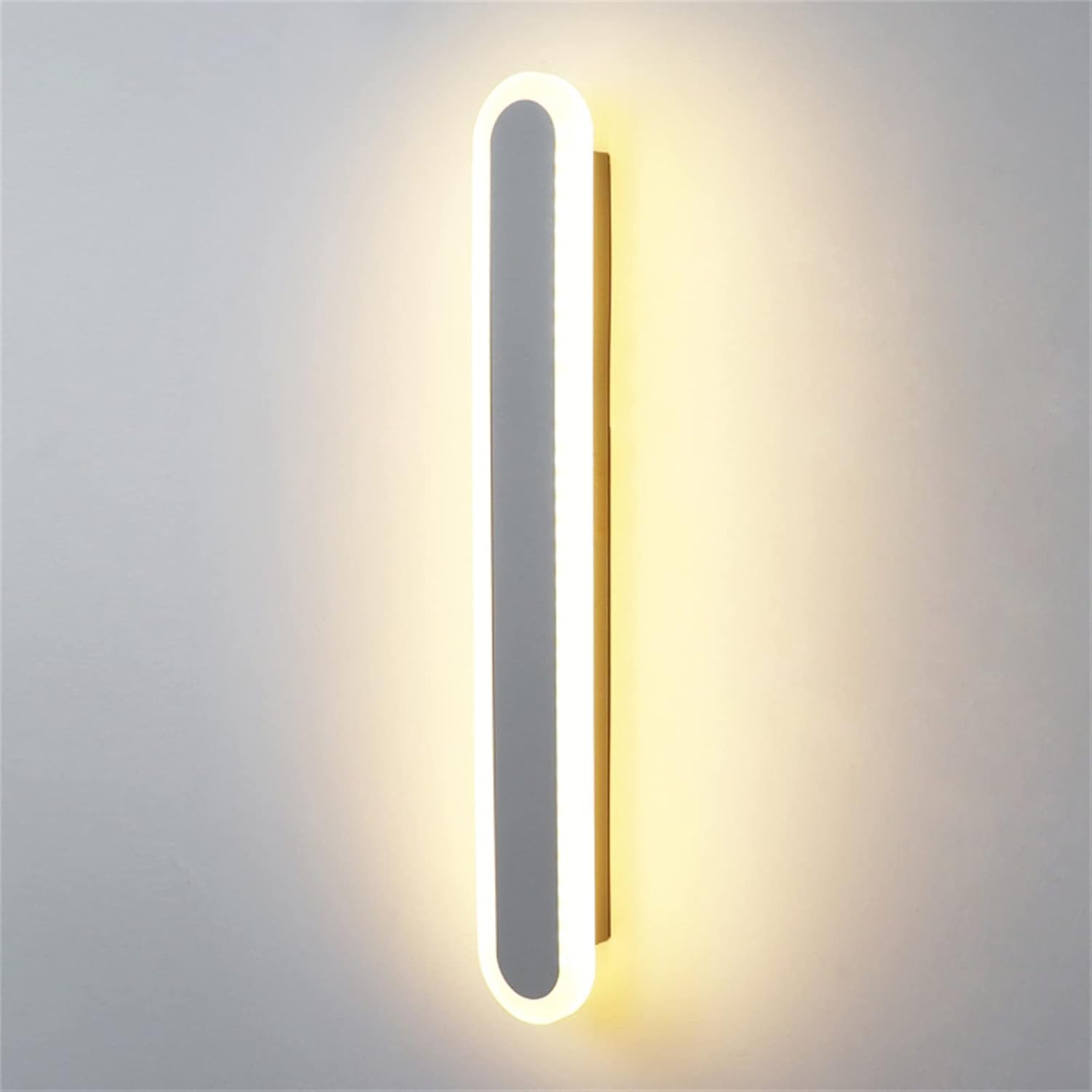 KKXXYQFC Kinkiety Kinkiety Wewnętrzne długie paski LED LED Możliwość przyciemniania w górę w dół Światło ścienne Regulowany kolor Akrylowa aluminiowa oprawa ścienna (Gris, 100 cm 48 W)