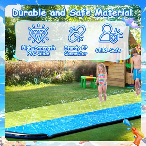 image for Wham-O Slip N Slide 18ft Double Wave Rider with Body Boards, Lawn Wate