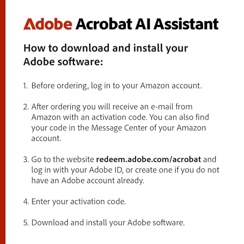 Image of Adobe Acrobat AI Assistant | PC /Mac | Software Download | PDF Software | Activation Required