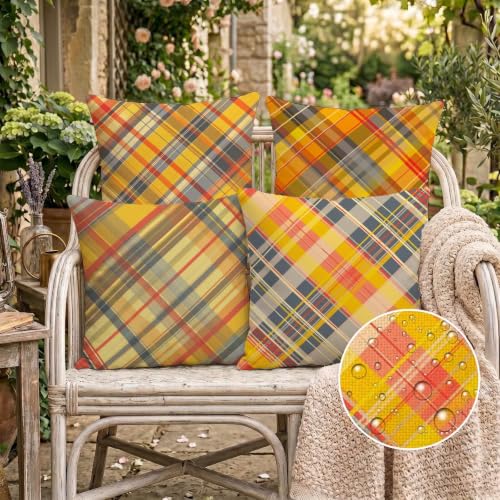 Housse de coussin extérieure imperméable orange contre l'humidité