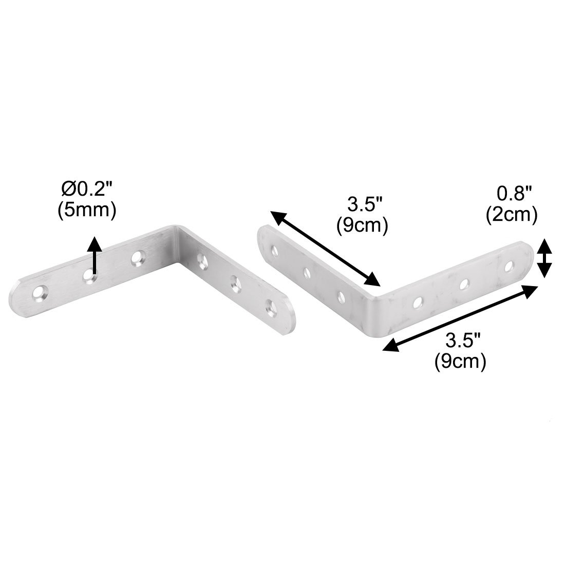 Ruilogod Mobili per la casa in acciaio inox Fixing Corner Brace Brace And Angolo Staffa 12pcs Silver Tone