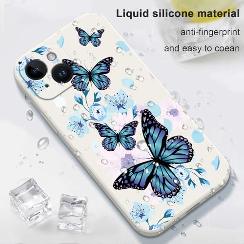 Coque iPhone 15 Papillon aurore blanc finition premium douce 6,1" - 6