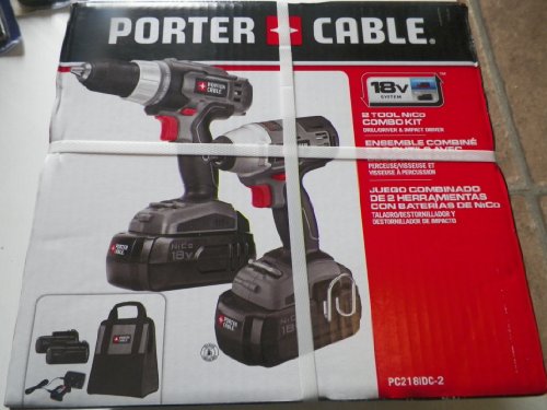 PORTER-CABLE PC218IDC-2 18-Volt NiCd Drill/Impact Driver 2-Tool Kit