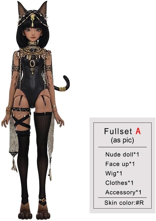 Oueneifs 1/4 Bast Bjd Doll Ancient Egypt Mysterious Fighting Style Cat Guard Gifts for 15+ Year Old