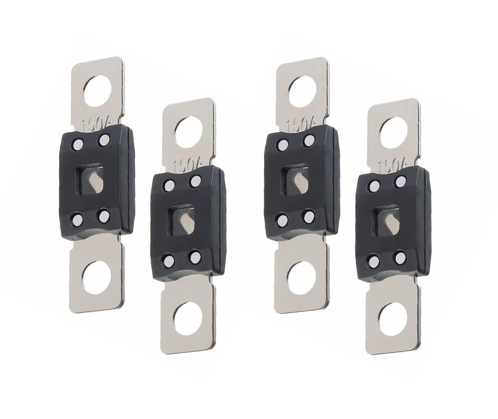 Mega Fuse 150A, 150A ANM, 32V AMG, Mega High Current Bolt-on Fuse, Suitable for Cars, Trucks, Construction Vehicles, Buses, Caravans,(4 pcs)