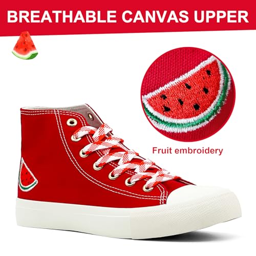 soofylia High Top Canvas Sneakers for Women Classic Lace Up Canvas Shoes Casual Tennis Comfortable Fashion Walking Shoes2