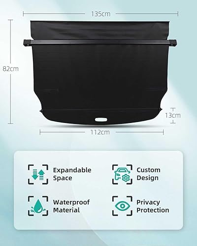 Miniatura 4 de SCITOO Cubierta retráctil de carga trasera 2022-2024 compatible con Hyundai Tucson 1.6L Trasero Trasero Cubierta retráctil de seguridad