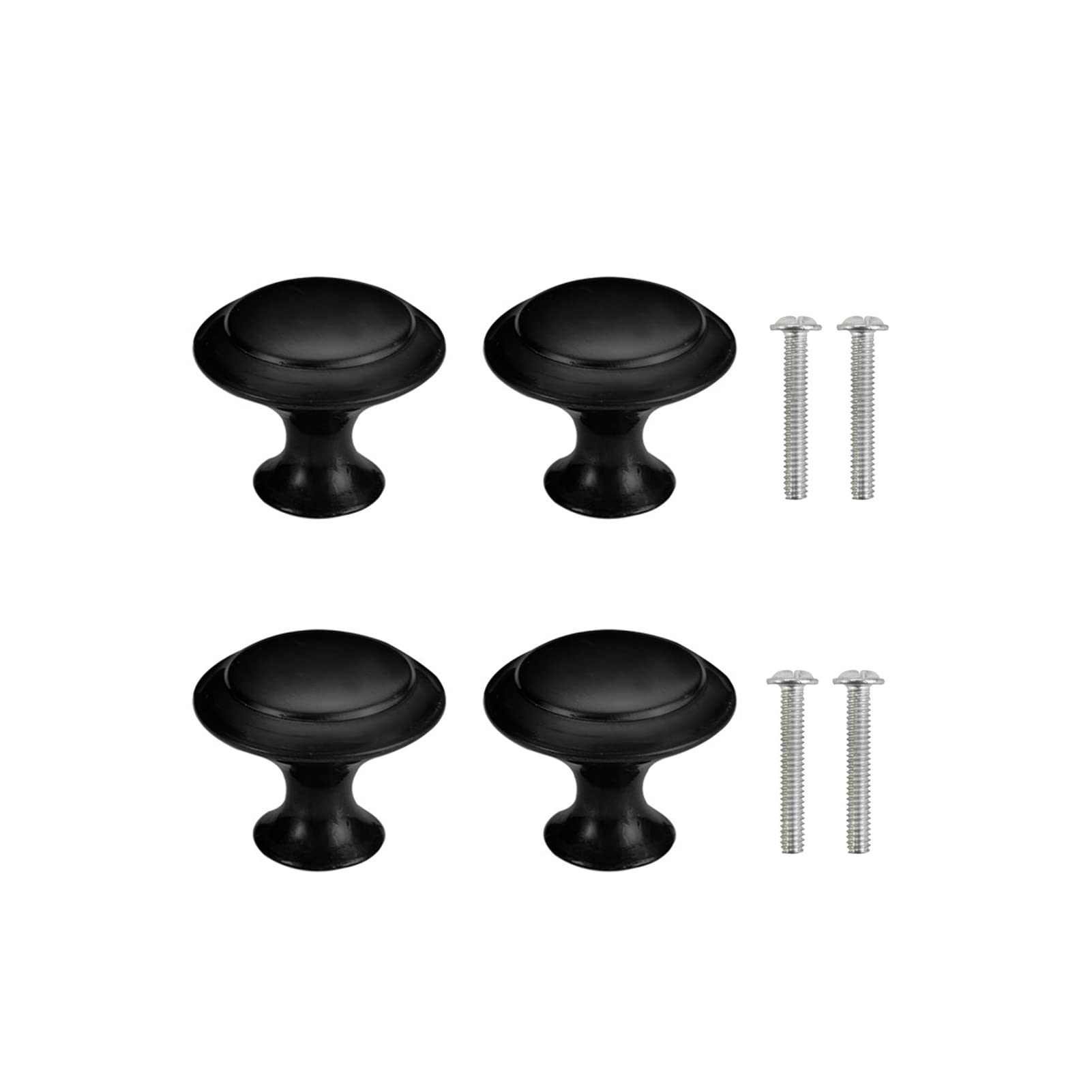 Yesmin Black 4 Piece Cabinet Door Knobs,Cupboard Drawer Door Knob For Kitchen Furniture Cabinet Knob With Screws-(Medium)